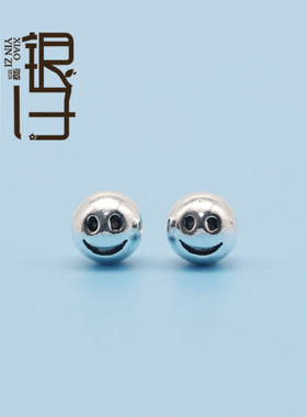 纯银迷你笑脸光珠串珠