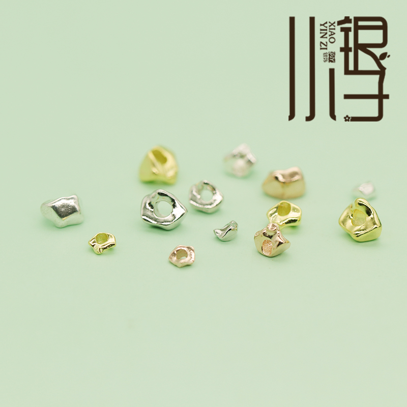 S925纯银迷你四色小花片碎银块