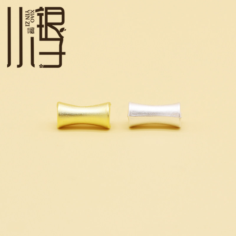 S990纯银竹节管骨管直孔桶珠图片