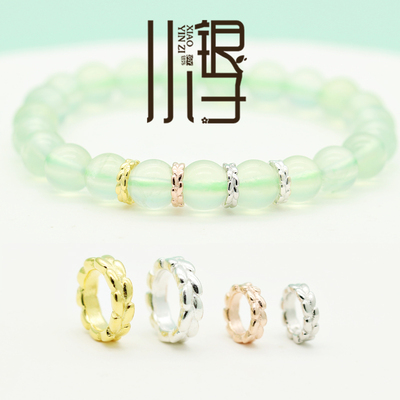 S925纯银麦穗大卖花纹圆环