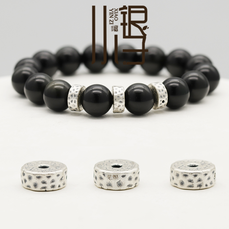 足银斑点花纹圆形隔片隔珠