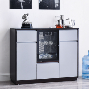 全自动立式 实木茶吧机家用办公带消毒柜餐边柜下置水桶饮水机茶台