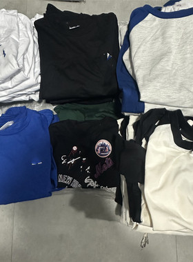 外贸Ｍ家潮牌元单　男小中大童青少年初高中生LOGO长袖Ｔ 100-180