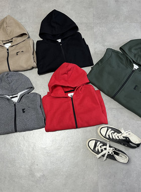 外贸大Ｋ元单　小中大童青少年小LOGO拉链连帽卫衣外套　90-165