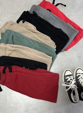 外贸大Ｋ元单　中大男女童春秋冬大LOGO抓绒休闲运动裤　140-175