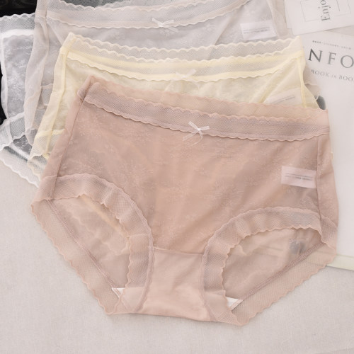 性感蕾丝透明内裤女速干