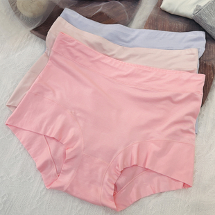 竹纤维中腰内裤 批舒适发大码 胖MM竹炭纤维平角裤 头衩 女纯色新款