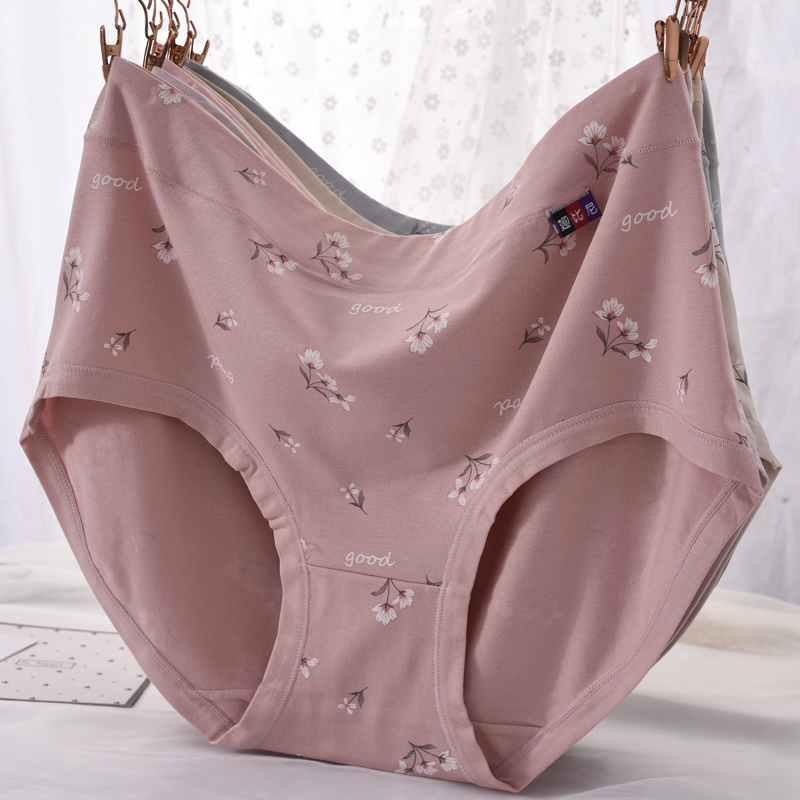 印花高腰大码胖mm内裤女