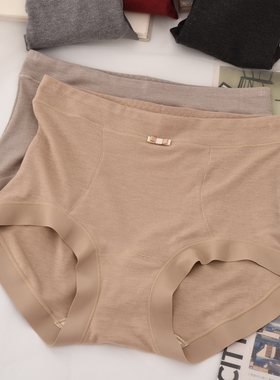 磨毛暖腹高腰莫代尔内裤女大码胖MM宽松包臀螺纹高弹秋冬三角短裤