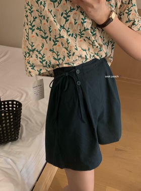 【SEEK PEACH】韩系显瘦高腰简约百搭休闲短裤