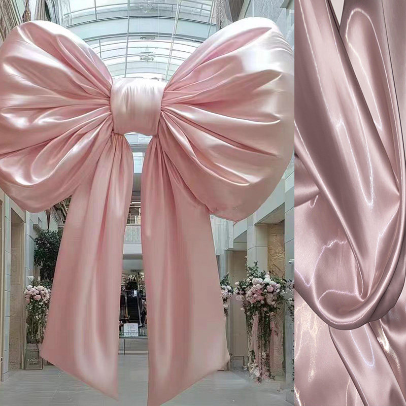 蝴蝶结布料流光缎面水晶丝缎婚庆装饰布派对反光硬挺节庆布艺用品