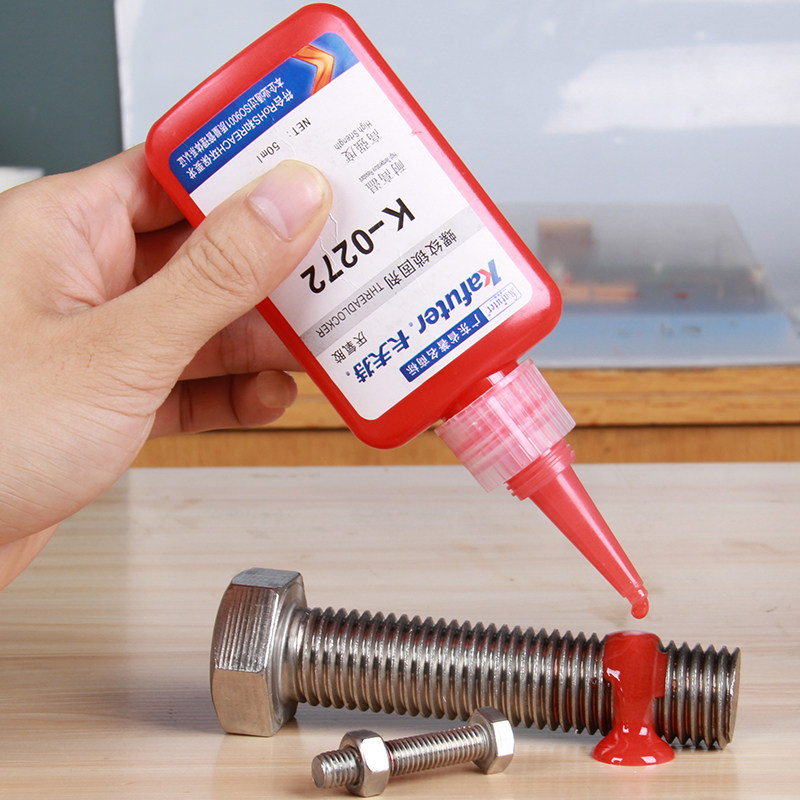 Kraft K-0272 keo kỵ khí vít keo ren keo màu đỏ cường độ cao khó tháo rời chịu nhiệt độ cao 272 chất khóa ren Vít kim loại cố định buộc chặt chống nới lỏng niêm phong keo mạnh keo dán đá hoa cương keo chống dột