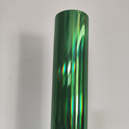 绿色素面彩虹镭射烫金纸电化铝过塑烫纸标签袋子烫塑 21cm x 120m
