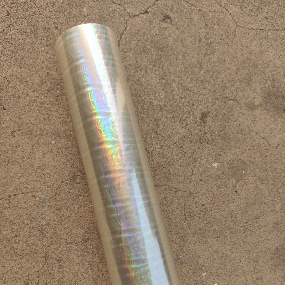 烫金纸电化铝过塑透明镭射大漩涡烫纸盒烫塑转移膜 16cm x 120m