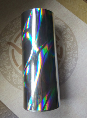 烫金纸电化铝过塑银光柱镭射烫纸盒标签烫塑 16cm x 120m   B17