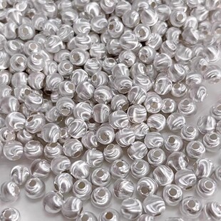 定制999足银纯银拉丝猫眼银珠散珠手串DIY手工手链项链隔珠配饰