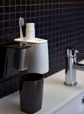 台湾Brushing Know极简漱口杯牙刷架磁吸壁挂刷牙杯沥水牙杯轻奢