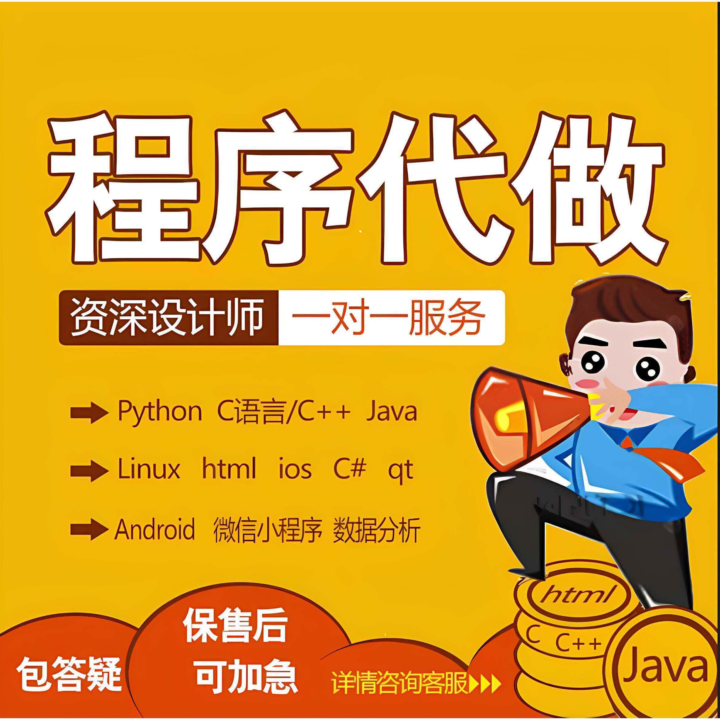 Java程序代编Python代做yolo检测c/c++代码编写qt接单c#系统开发R