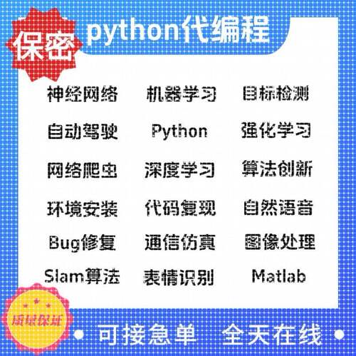 Python代编程深度学习算法代做跑代码指导编写调试神经网络接单