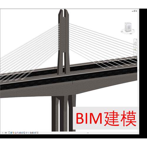 单塔斜拉桥三塔黄河大桥Revit建模BIM代做 rvt模型 三维建模