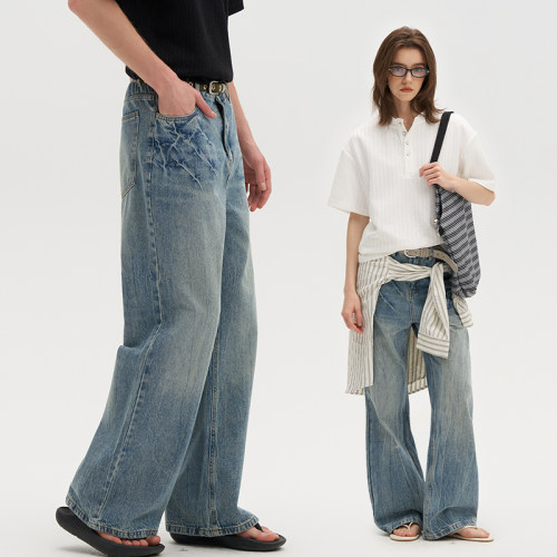 bosie美式复古cleanfit牛仔裤男