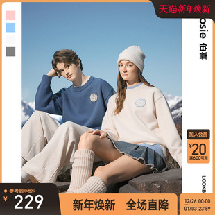 新款 bosie伯喜2025年秋季 假两件毛衣男情侣休闲针织衫 哆啦A梦