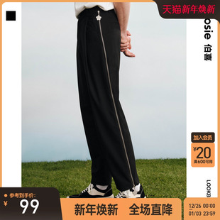 西裤 新款 bosie伯喜2025春秋季 男情侣侧拉链直筒休闲裤 小花人