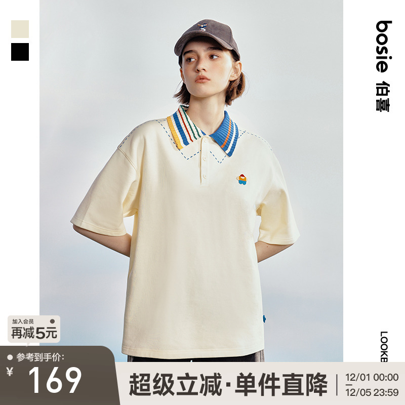 休闲夏季小花人短袖polo短袖