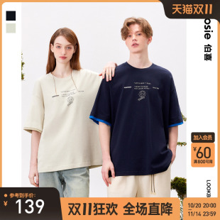 小王子 涂鸦短袖 bosie2025年夏季 T恤男情侣款 体恤休闲上衣 新款