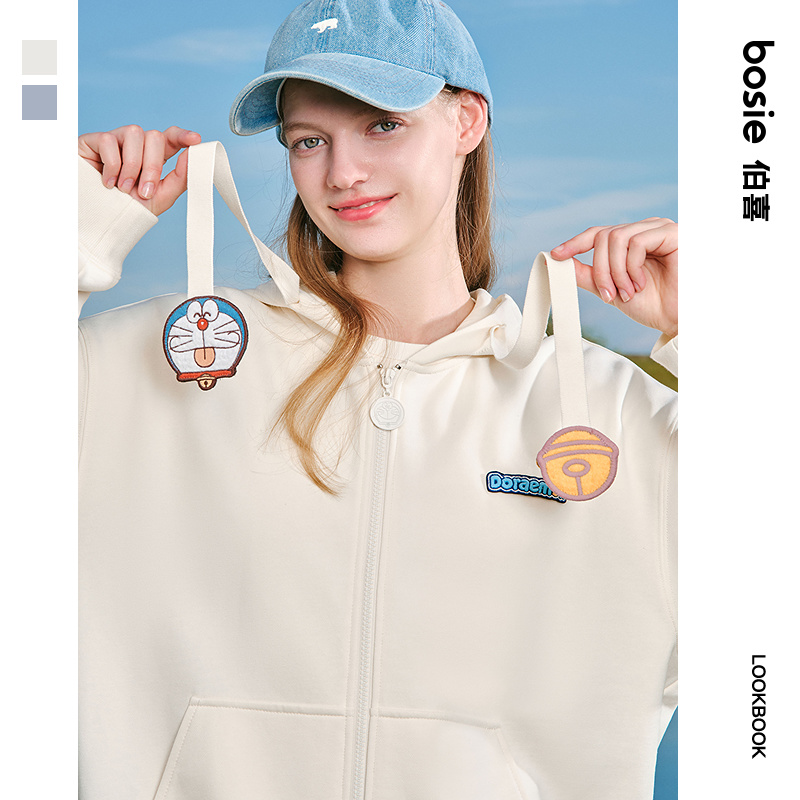 bosie哆啦A梦学院风开襟卫衣外套
