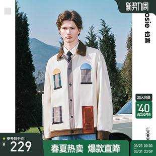 新款 bosie2025年秋季 巴恩风拼接口袋夹克男情侣潮 徐志胜同款