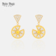 MoferMagic925银针柠檬耳环耳钉气质长款 女耳饰2021新款 小清新潮