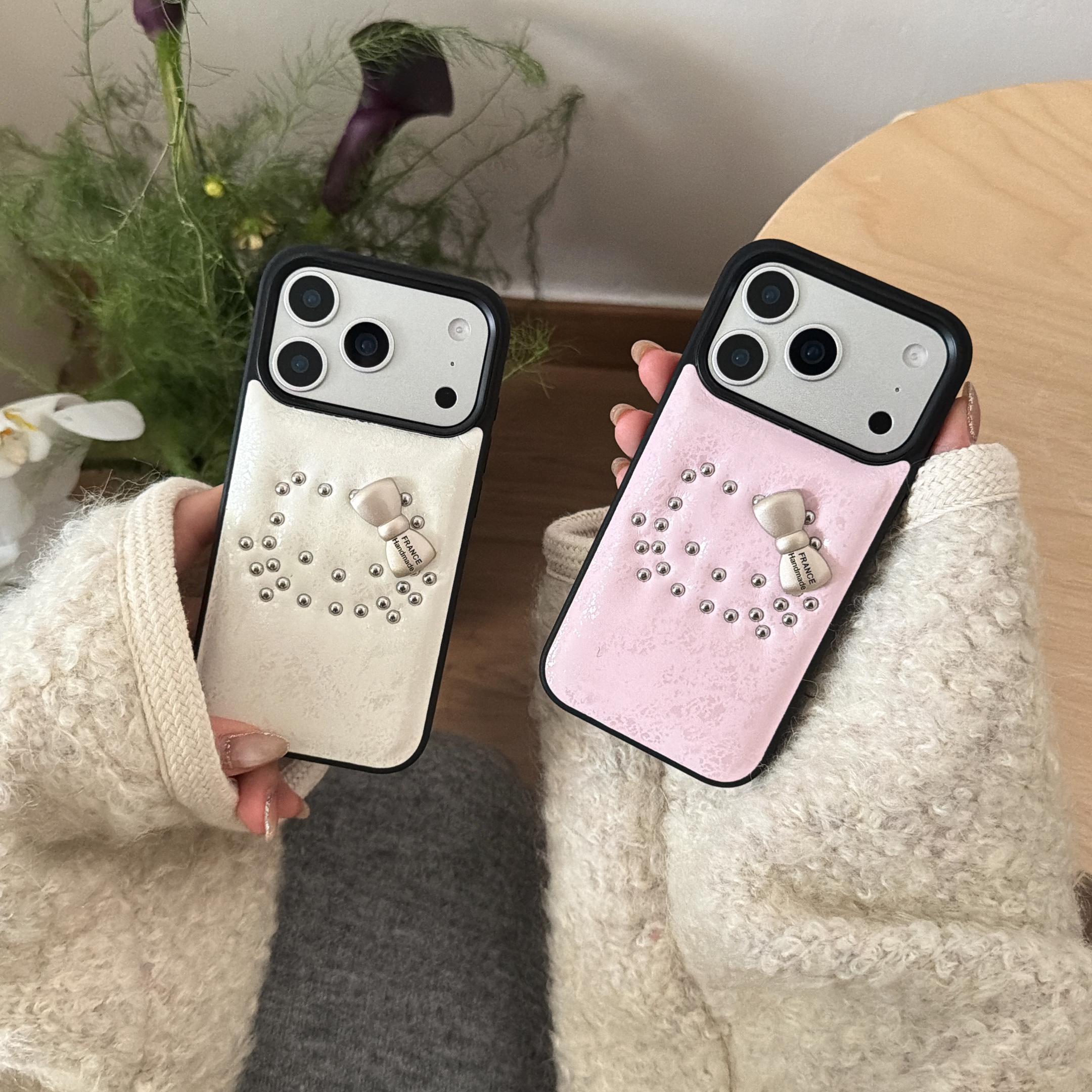 皮纹铆钉苹果手机壳iPhoneKT猫