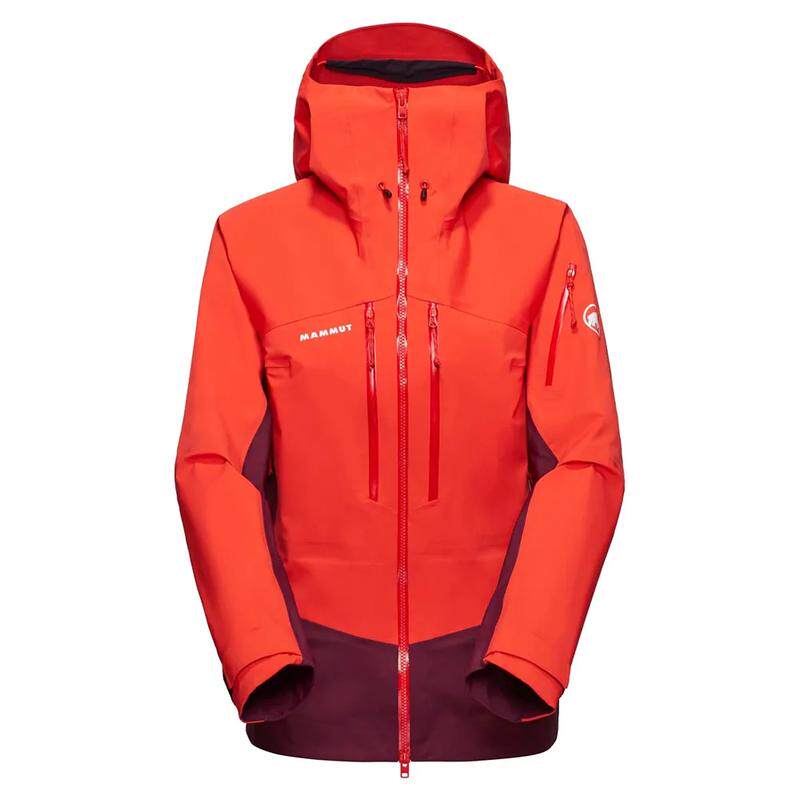 代购Mammut猛犸象冲锋衣女士防水透气防风耐磨立领橙色尼龙材质