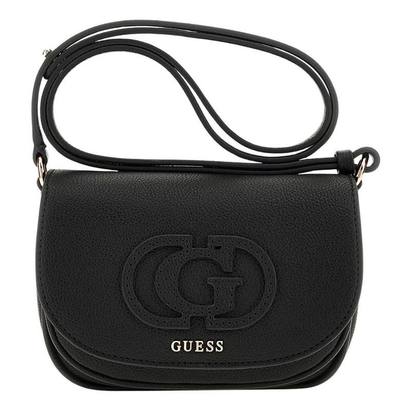 海外代购GUESS女士包袋新斜挎背轻便小巧黑色压花Logo日常出行
