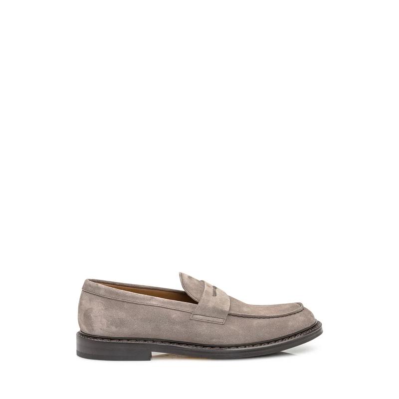 代购doucals皮鞋男舒适耐磨防滑透气灰色麂皮经典款橡胶底办公室