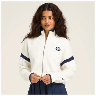 代购wilson front 威尔胜网球运动服 女士全拉链毛衣 针织衫复古