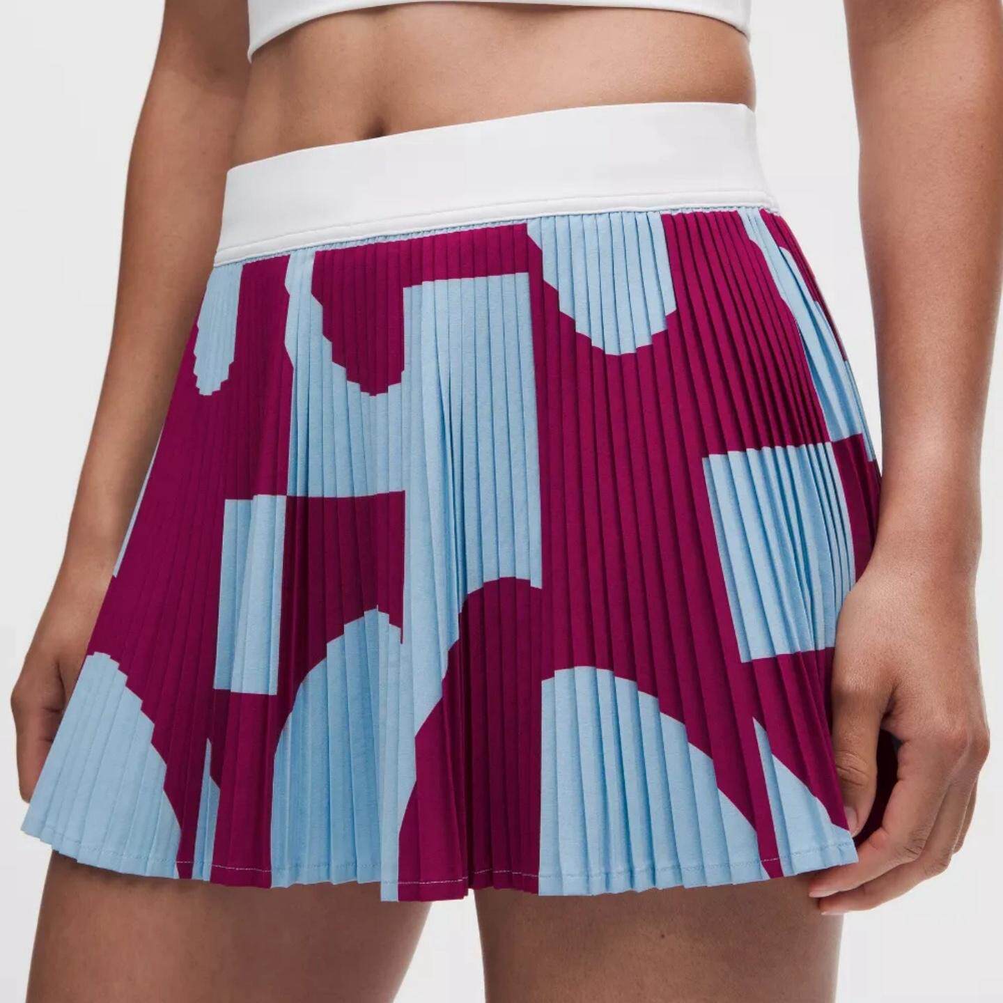 lululemon撞色百褶网球运动短裙