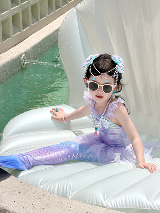 Girls' Mermaid Tail Swimsuit, New Summer Style, High-Looking Children's Swimsuit, Gradient Color Baby Swimsuit