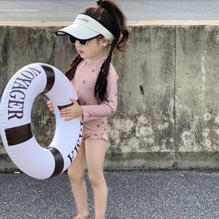 防晒女童连体游泳衣女孩度假卡通游泳衣 韩版 儿童泳衣夏季 2025新款