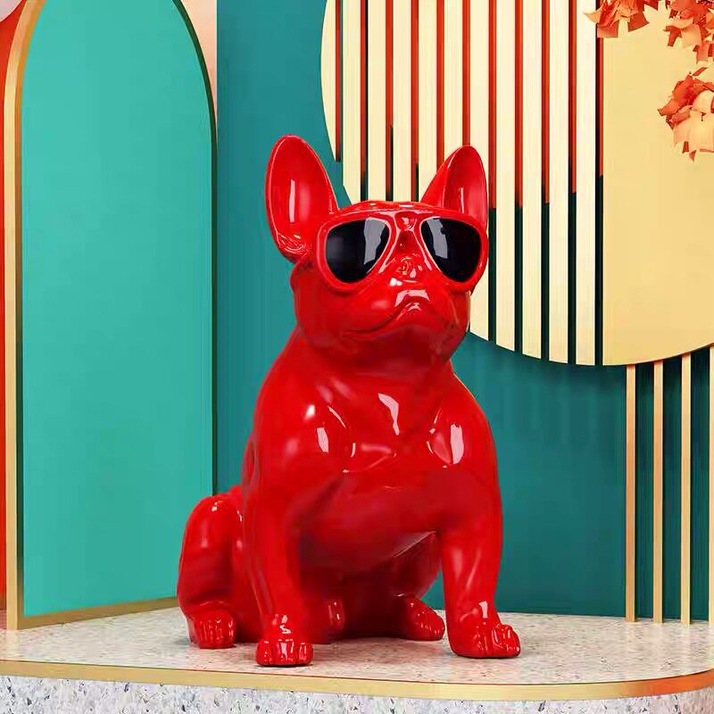 红色斗牛犬开业礼品橱窗家居摆设