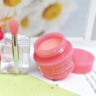 包邮 兰芝夜间保湿修护唇膜3g专柜小样 草莓果冻唇部睡眠唇纹