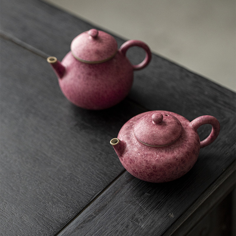 草木祠窑变结晶万花茶壶 陶瓷带过滤泡茶器功夫茶具高档单壶茶壶