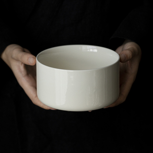 草木祠 象牙白中式茶洗陶瓷水盂家用茶渣缸废水缸茶具配件茶具盆