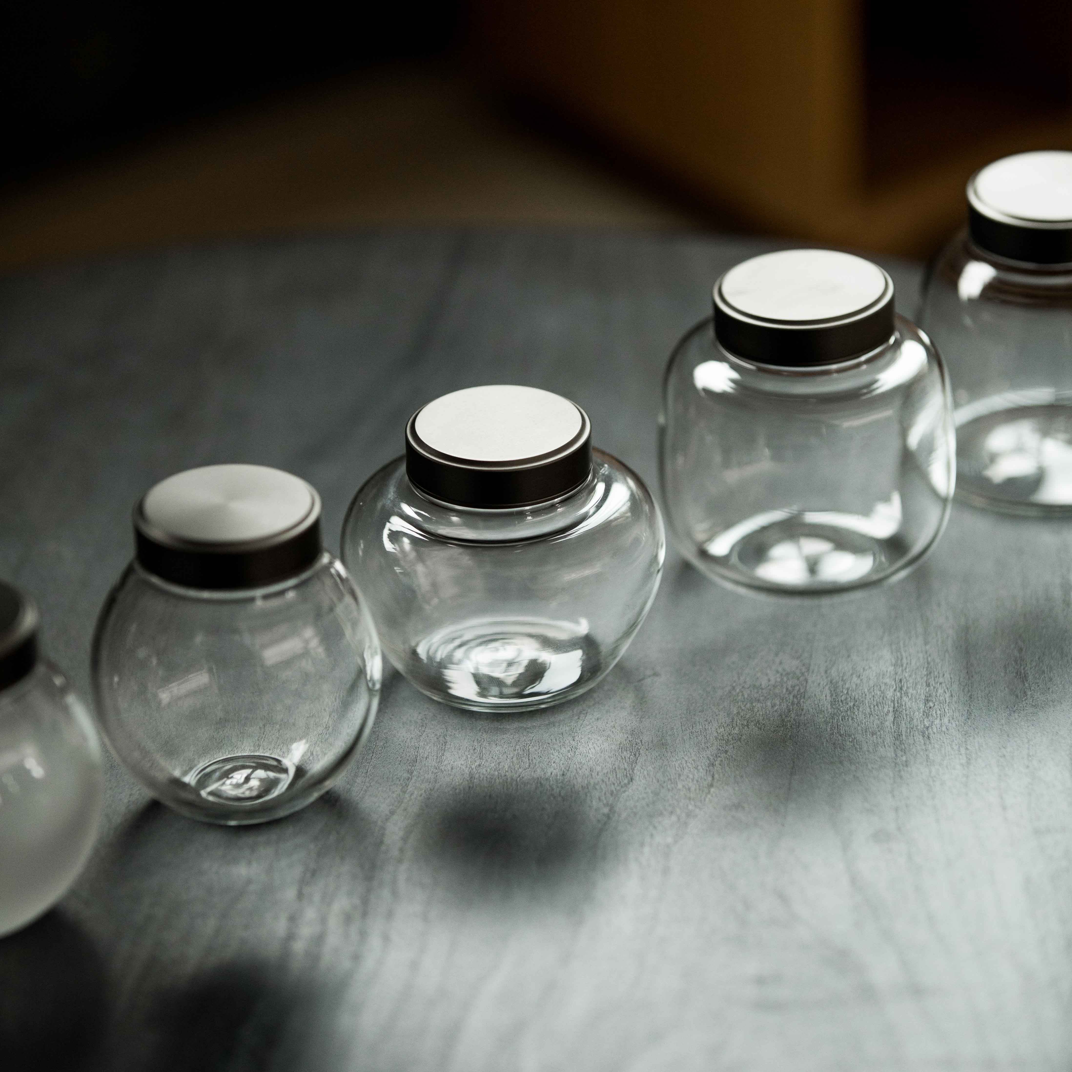 草木祠 合金盖密封茶叶罐金属盖透明玻璃存茶罐家用收纳罐茶罐子