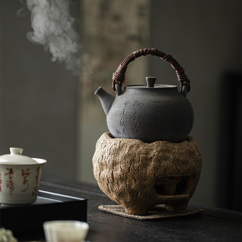 草木祠 手工柴烧提梁壶煮茶器炭炉煮水烧水壶酒精炉温茶壶煮茶