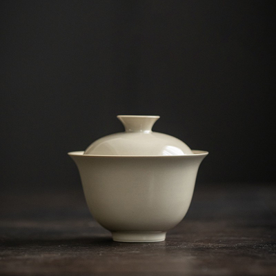 草木盖碗简约仿宋素雅功夫茶具