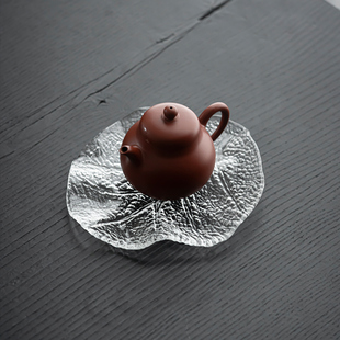草木祠水晶玻璃壶承透明玻璃茶点盘果盘茶壶托盘养壶垫隔热干泡盘