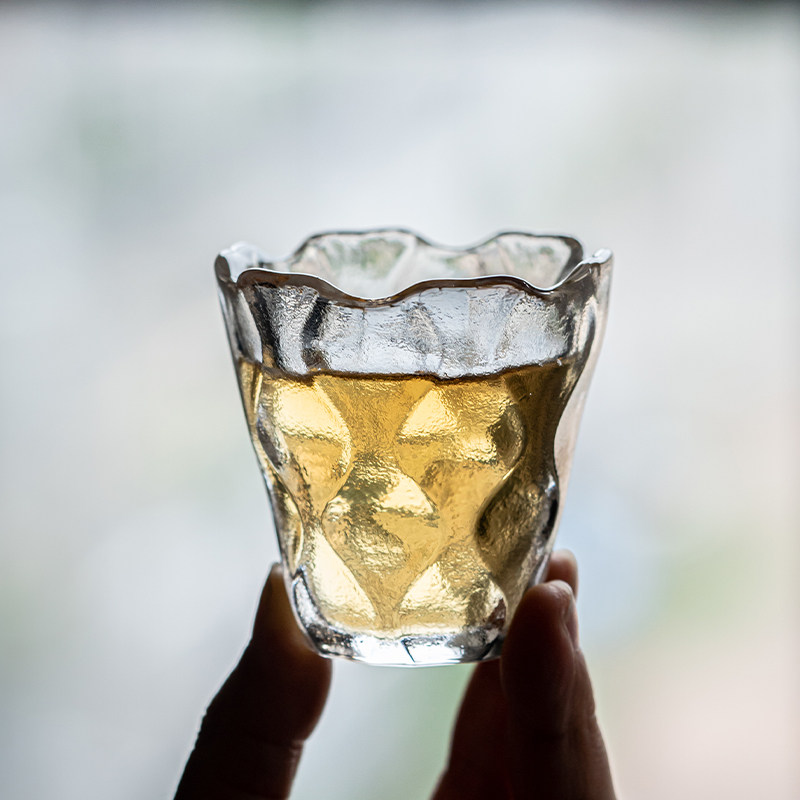 草木祠日式加厚锤目纹玻璃小茶杯品茗杯耐热功夫茶具清酒杯花茶杯,餐饮具,茶杯,淘宝优惠券,粉丝福利购,淘宝优惠卷