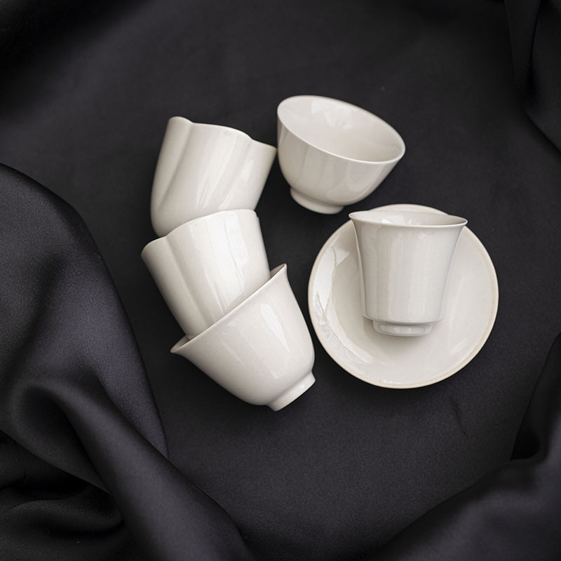 茶杯品茗杯陶瓷草木灰日式